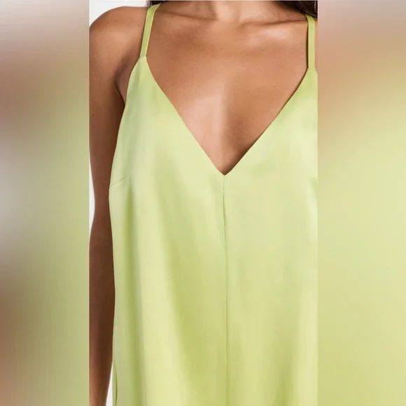 Lunya washable silk romper in boundless lime size L - Picture 4 of 8